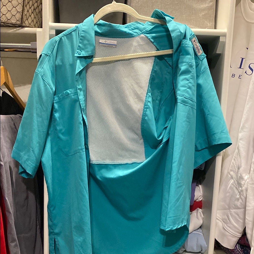 Columbia Teal Short Sleeve PFG